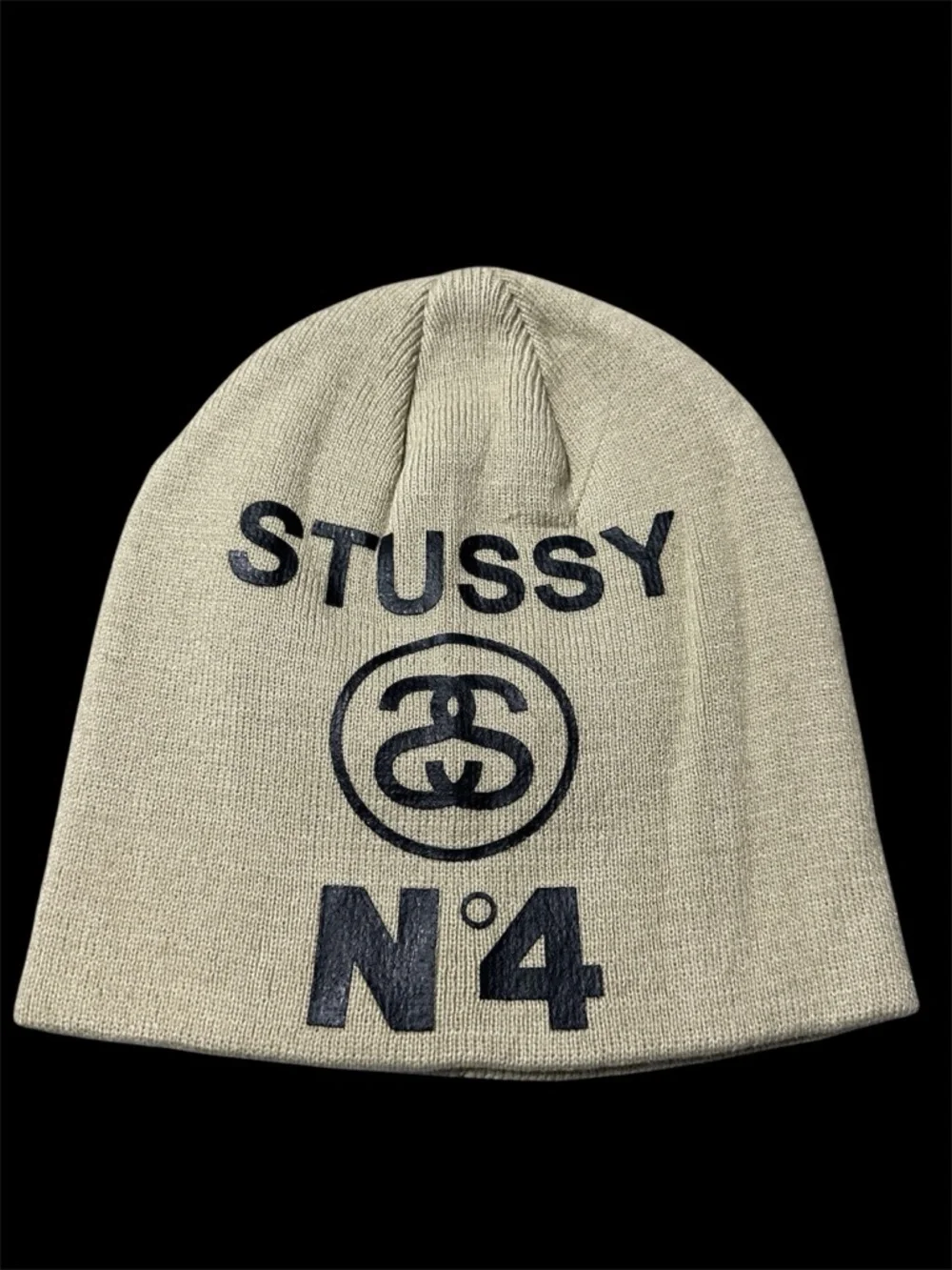 Stussy No.4 Skullcap Knit Beanie Beige OS Streetwear - Picture 1 of 4
